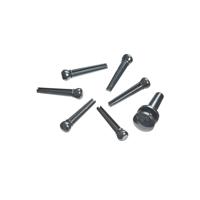 D&apos;Addario PWPS9 Plastic Bridge Pins Ebony brugpinnen (set van 6)