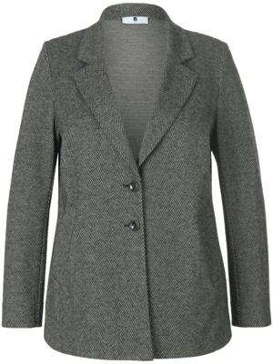 Jersey blazer visgraatpatroon Van Anna Aura zwart Jersey blazer visgraatpatroon Van Anna Aura zwart