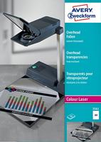 AVERY Zweckform 3561 Overhead folies voor kleurenlaserprinters (50 transparante folies, A4, speciaal gecoat, stapelverwerkbaar, extreem hittebestendig door verhoogde foliedikte 0,13 mm,