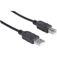 Manhattan USB-kabel USB 2.0 USB-A stekker, USB-B stekker 1.00 m Zwart 306218 - thumbnail