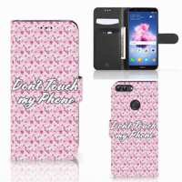 Huawei P Smart Portemonnee Hoesje Flowers Pink DTMP