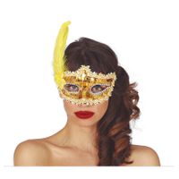 Verkleed oogmasker Venitiaans - goud pailletten - volwassenen - Carnaval/gemaskerd bal