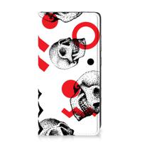 Mobiel BookCase Samsung Galaxy A52 Skull Red