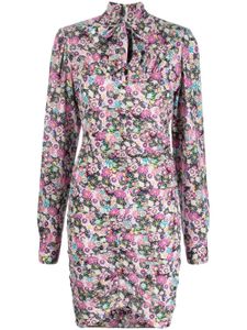 ISABEL MARANT robe fleurie à col lavallière - Rose