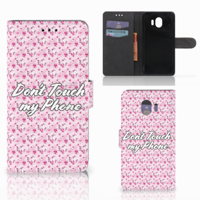 Samsung Galaxy J4 2018 Portemonnee Hoesje Flowers Pink DTMP Samsung Galaxy J4 2018 Portemonnee Hoesje Flowers Pink DTMP