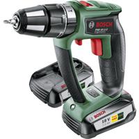 Bosch Home and Garden PSB 18 LI-2 Ergonomic Accu-klopboor/schroefmachine 2 snelheden Incl. 2 accus, Incl. koffer