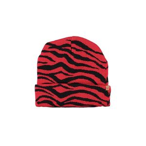 Luxe gebreide muts voor kinderen met tijger print rood   -