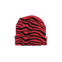 Luxe gebreide muts voor kinderen met tijger print rood   -