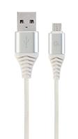 Gembird CC-USB2B-AMMBM-1M-BW2 USB-kabel USB 2.0 Micro-USB B USB A Zilver, Wit