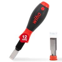 Wiha SB4304010 Universele schraper set/schraper voor het verwijderen van verfresten of etiketten/incl. 10 reservemesjes