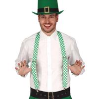 St. Patricks Day verkleed set - bretels en hoed - groen - volwassenen - carnaval - thumbnail