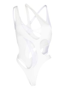 Mugler maillot de bain à découpes - Blanc