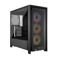 CORSAIR FRAME 4000D RS ARGB Modulaire Mid–Tower ATX PC–behuizing – Hoge Luchtstroom, 3x Voorgeïnstalleerde RS ARGB Ventilatoren, ASUS BTF, MSI Project Zero, Gigabyte Project Stealth – Zwart