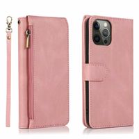 iPhone 7 hoesje - Bookcase - Pasjeshouder - Portemonnee - Rits - Kunstleer - Rose Goud - thumbnail