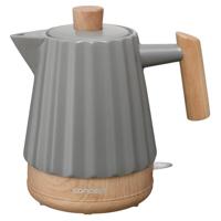 Concept Birdy RK0092 Keramische waterkoker 1,5 l – stijlvolle waterkoker in wit met houten details | 1500 W | Strix-technologie, drievoudige veiligheid, energiebesparend, onderhoudsvriendelijk