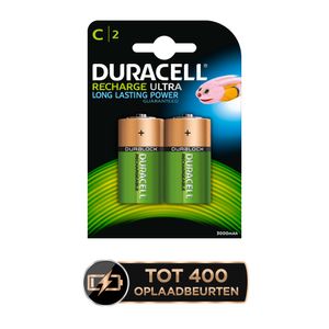 Oplaadbare C batterij (baby) Duracell PreCharged NiMH 1.2 V 3000 mAh 2 stuk(s)