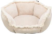 TRIXIE Hondenbed Boho 65 x 65 cm, in beige, zacht hondenkussen met pluche elementen, hondenmand voor middelgrote honden, antislip en wasbaar, 38213