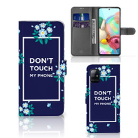 Samsung Galaxy A71 Portemonnee Hoesje Flowers Blue DTMP - thumbnail