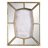 Clayre & Eef Fotolijst 16 * 2 * 21 cm / 10 * 15 cm Goudkleurig Kunststof/Glas Rechthoek Fotokader Wissellijst Foto Frame Fotokader Wissellijst Foto Frame