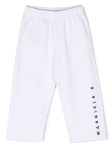 MM6 Maison Margiela Kids pantalon en coton à logo imprimé - Blanc