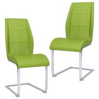Vidaxl Eetkamerstoelen 2 St Stof Groen