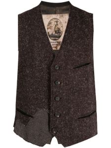 Ziggy Chen gilet à design patchwork - Marron