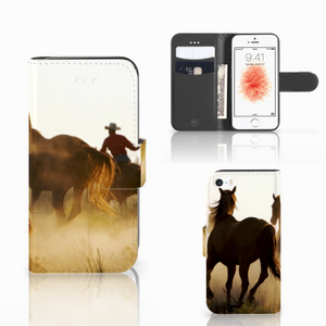 Apple iPhone 5 | 5s | SE Telefoonhoesje met Pasjes Design Cowboy