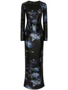 Dolce & Gabbana robe longue à fleurs - Noir