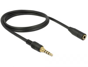 Delock 85631 Stereo Jack Verlengkabel 3,5 mm 4-pins male naar female 2 m zwart