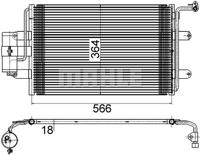 Condensor, airconditioning MAHLE, u.a. für Audi, Skoda, VW, Seat