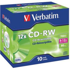 Verbatim CD-RW 12x 700 MB 10 stuk(s)