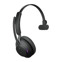 Jabra Evolve2 65 monaural On Ear headset Telefoon Bluetooth Stereo Zwart Volumeregeling, Indicator voor batterijstatus, Microfoon uitschakelbaar (mute) - thumbnail