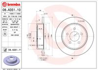 Remschijf BREMBO, Remschijftype: Massief, u.a. für Chrysler, Dodge