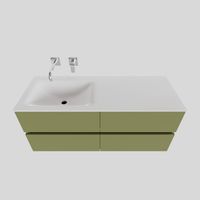 Badkamermeubel Solid Surface BWS Oslo 120x46 cm Links Mat Groen 4 Laden (0 kraangaten)