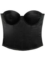 Fleur Du Mal bustier en soie à encolure cœur - Noir - thumbnail