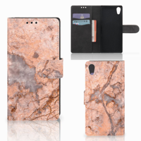 Sony Xperia XA1 Bookcase Marmer Oranje
