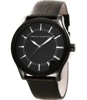 Horlogeband Armani Exchange AX2049 Leder Zwart 22mm - thumbnail