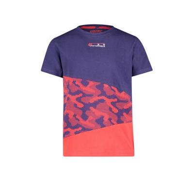 4PRESIDENT T-shirt Rory met tekst donkerblauw/rood