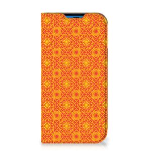 iPhone 14 Pro Hoesje met Magneet Batik Oranje