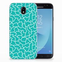 Samsung Galaxy J7 2017 | J7 Pro Hoesje maken Cracks Blue - thumbnail