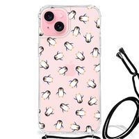 Doorzichtige Silicone Hoesje voor iPhone 15 Plus Pinguïn