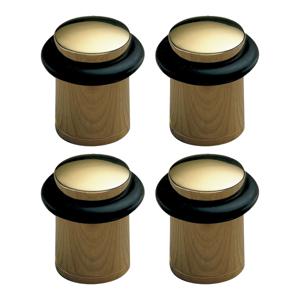 AMIG Deurstopper/deurbuffer - 4x - D20mm - inclusief schroeven - goud