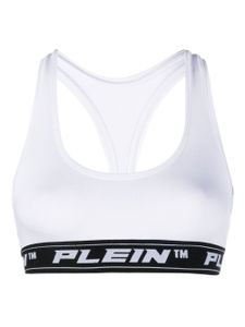 Philipp Plein brassière de sport à bande logo - Blanc