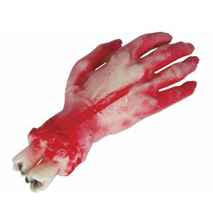 Horror nep afgehakte hand - bebloede lichaamsdelen/ledematen - 25 cm - Halloween decoraties