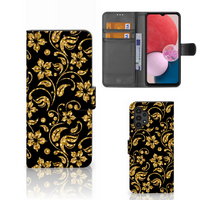 Samsung Galaxy A13 (4G) Hoesje Gouden Bloemen