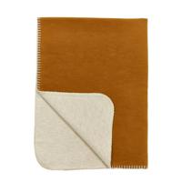Meyco flanel wiegdeken double face camel/offwhite