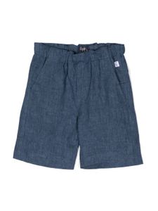 Il Gufo short en lin à design moucheté - Bleu