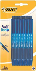 Balpen Bic Soft Feel Clic Grip blauw medium blister ÃƒÆ’ 15st