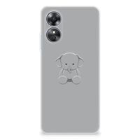 OPPO A17 Telefoonhoesje met Naam Grijs Baby Olifant