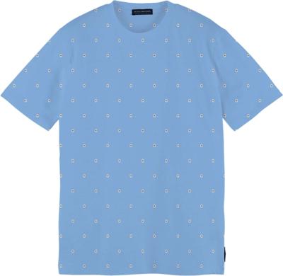 Classic cotton-elastane crewneck tee blue